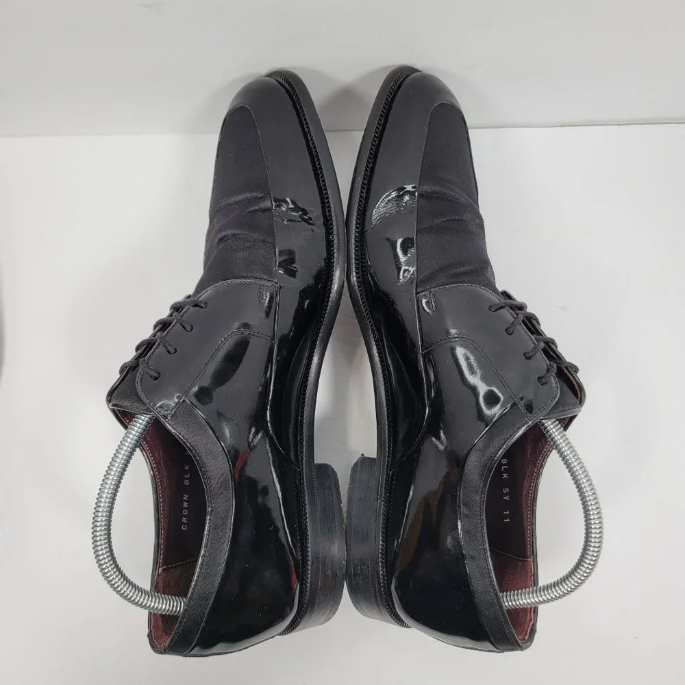 Sandro Moscoloni Crown Derby Oxfords Men's Black Leather Shoes US Size 11